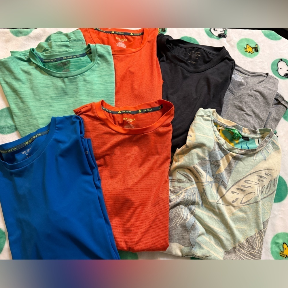 Men’s Sz M Short Sleeved T-Shirt Lot of 7 mostly TEK Dry Tek